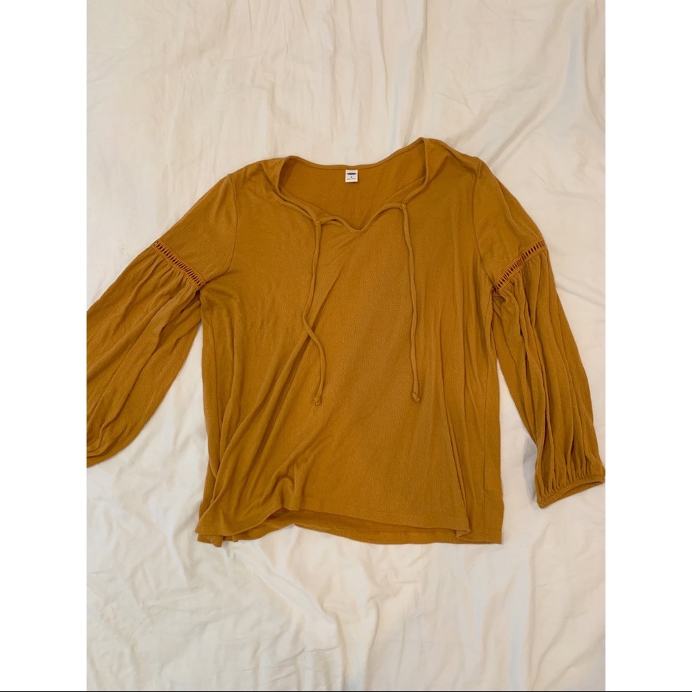 Barely worn Mustard Yellow Flowy Shirt